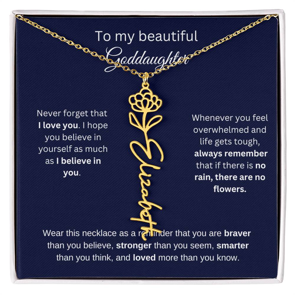 To My Beautiful Goddaughter Flower Necklace 1