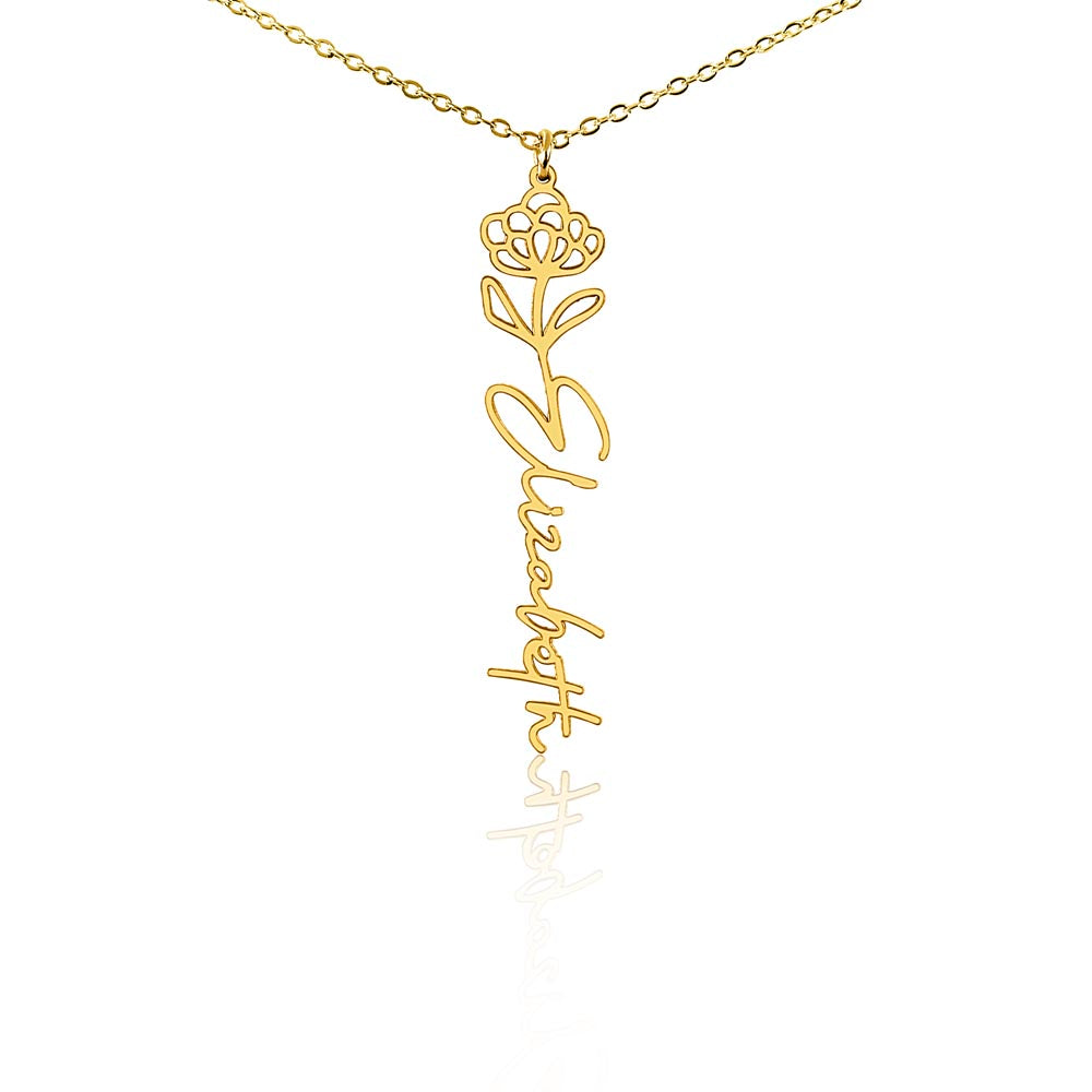 Happy 13th Birthday - Flower Name Necklace
