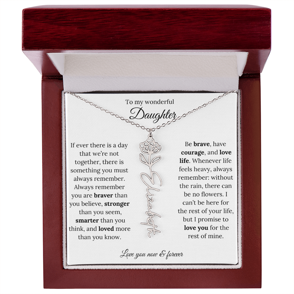 Custom Floral Jewelry Gift For Daughter