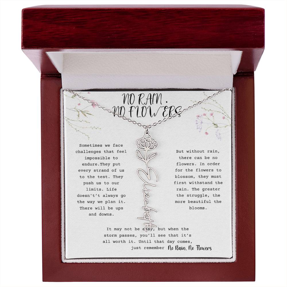 No Rain, No Flowers - Flower Name Necklace 1