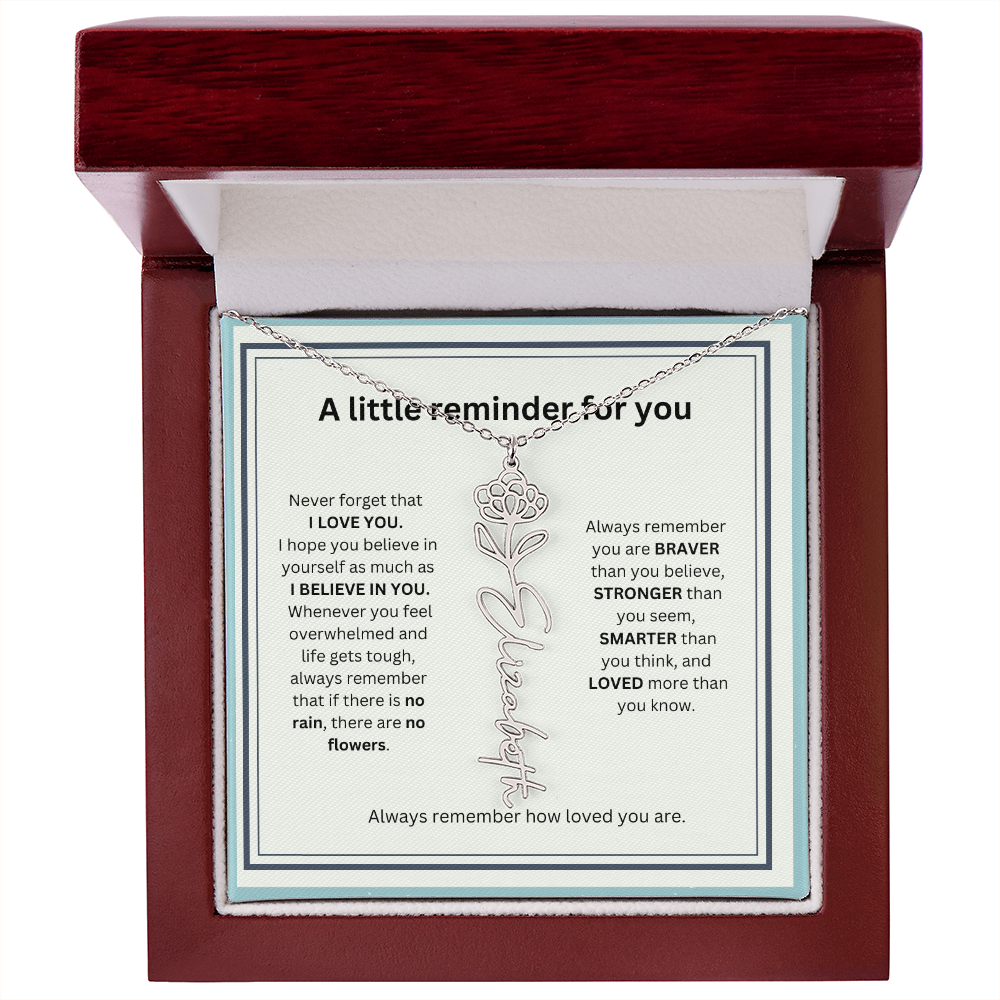 A Little Reminder Of You | Birth Flower Name Necklace