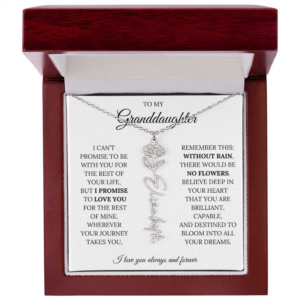 To My Granddaughter - You Are Destined To Bloom Into All Your Dreams - Flower Name Necklace