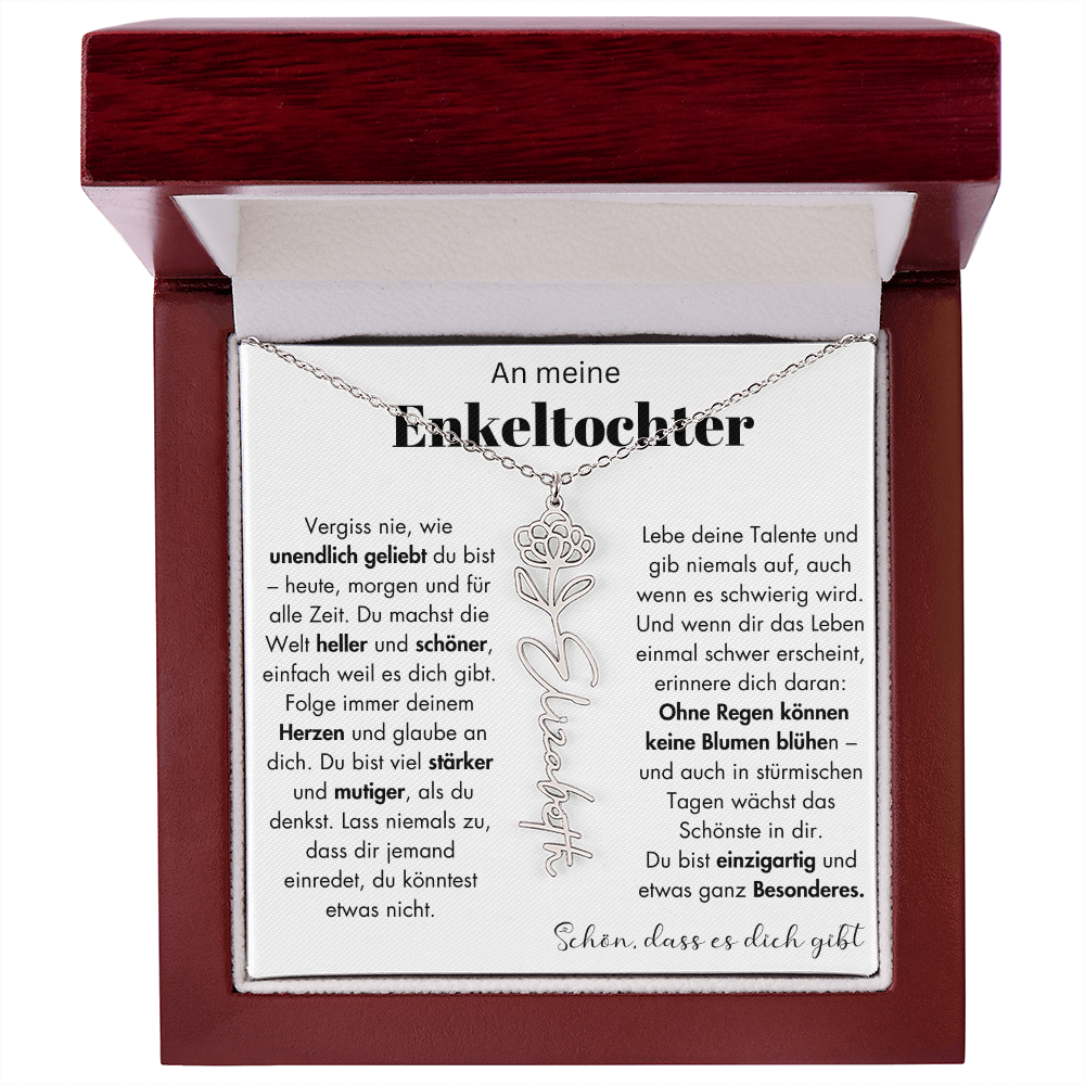 Geschenk Enkeltochter Schmuckkarte mit Spruch unendlich geliebt Mutmacher Erinnerung Weihnachten Geburtstag