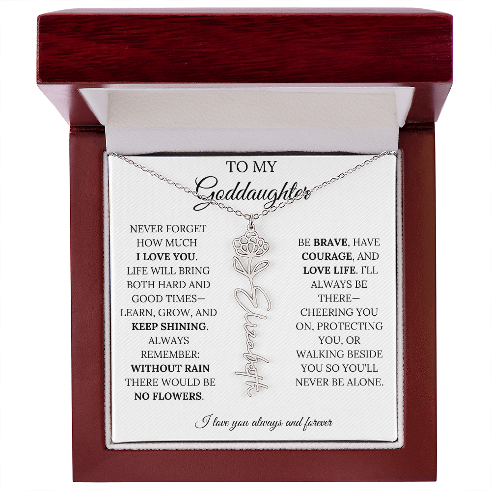 To My Goddaughter - Keepy Shining - Flower Name Necklace