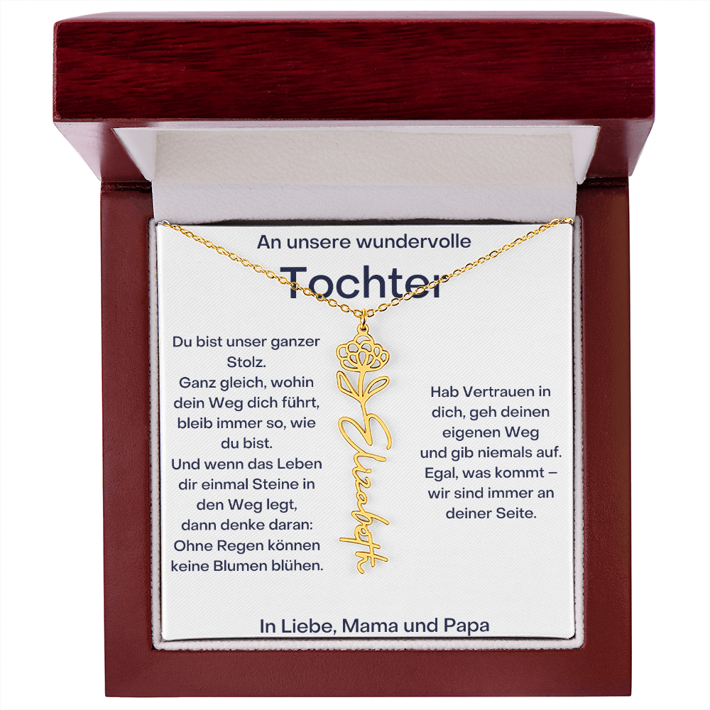Personalisierte Namenskette Tochter Geschenk - Von Mama und Papa