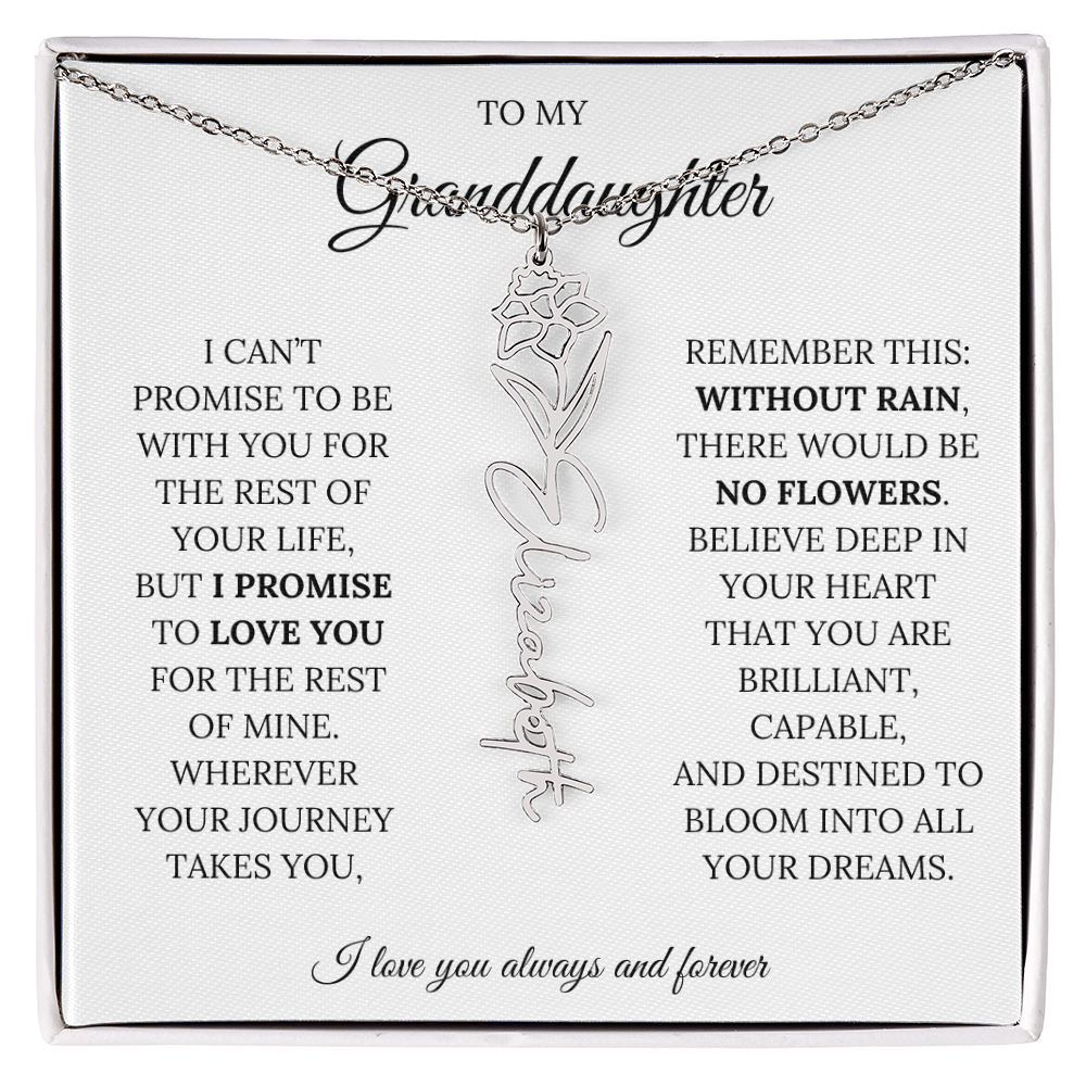 To My Granddaughter - You Are Destined To Bloom Into All Your Dreams - Flower Name Necklace