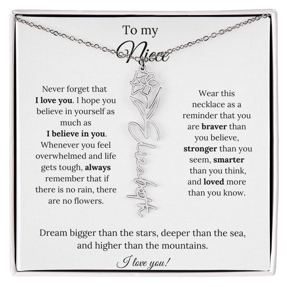 To My  Niece Birthmonth Flower Necklace 4