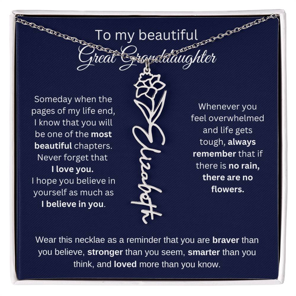 To My Beautiful Great Goddaughter Flower Necklace 2