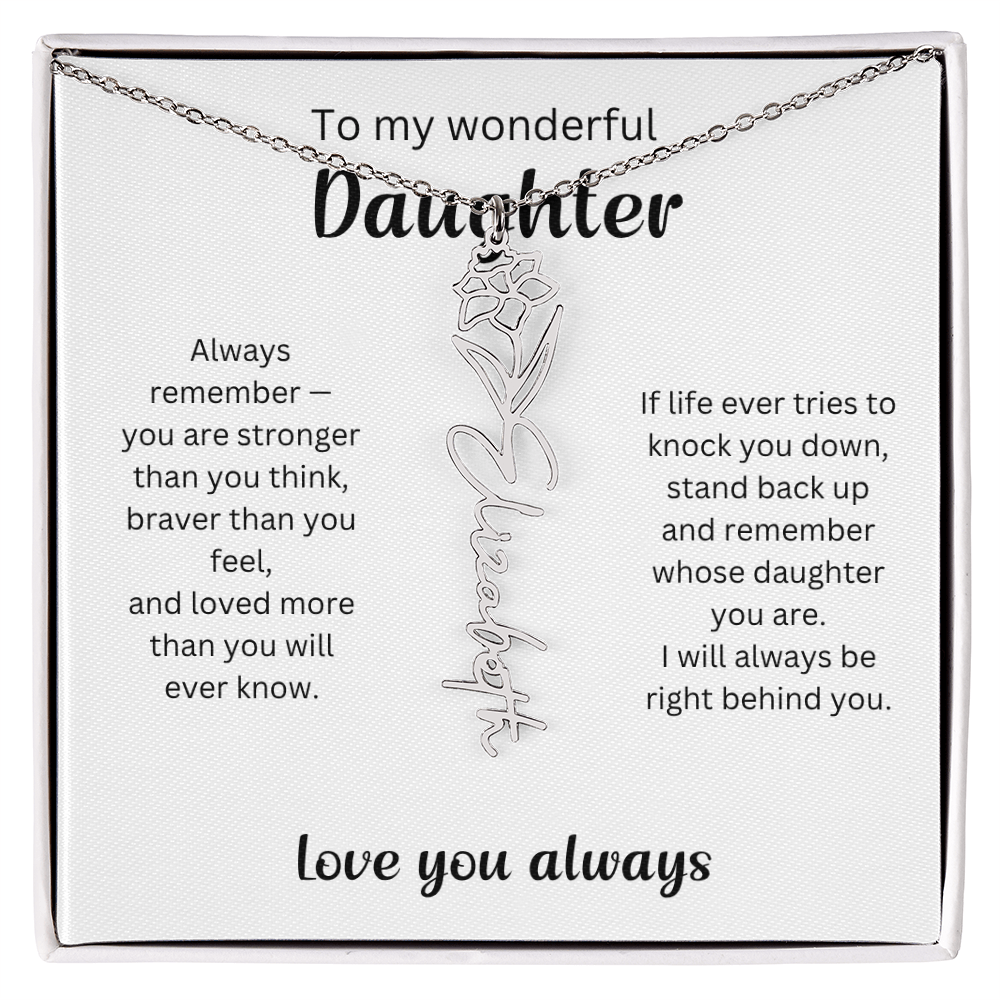 Emotional Gift for Daughter - Birth Flower Name Necklace 5