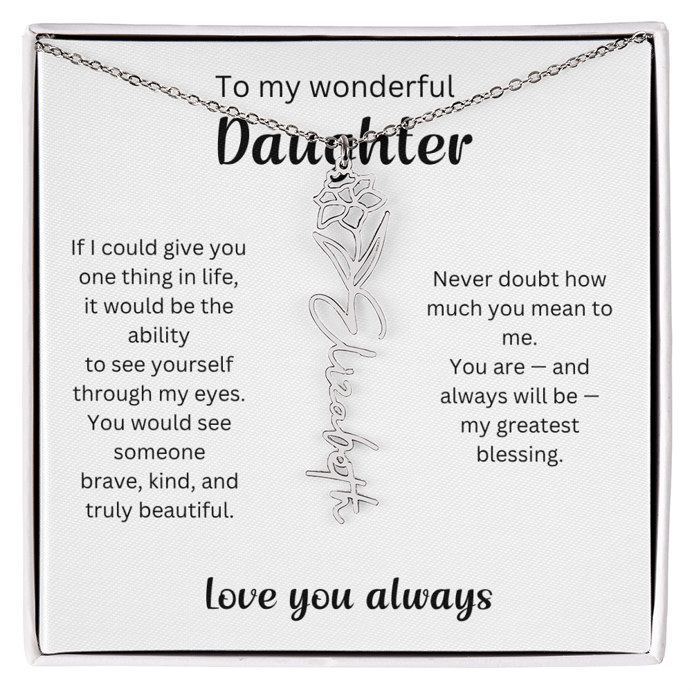 Emotional Gift for Daughter - Birth Flower Name Necklace 3
