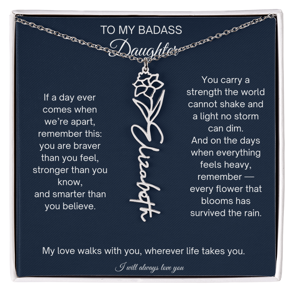 To My Badass Daughter Encouragement Necklace for Daughter