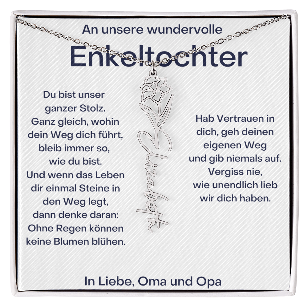 Geburtsblumenkette Mit Namen – Von Oma Und Opa