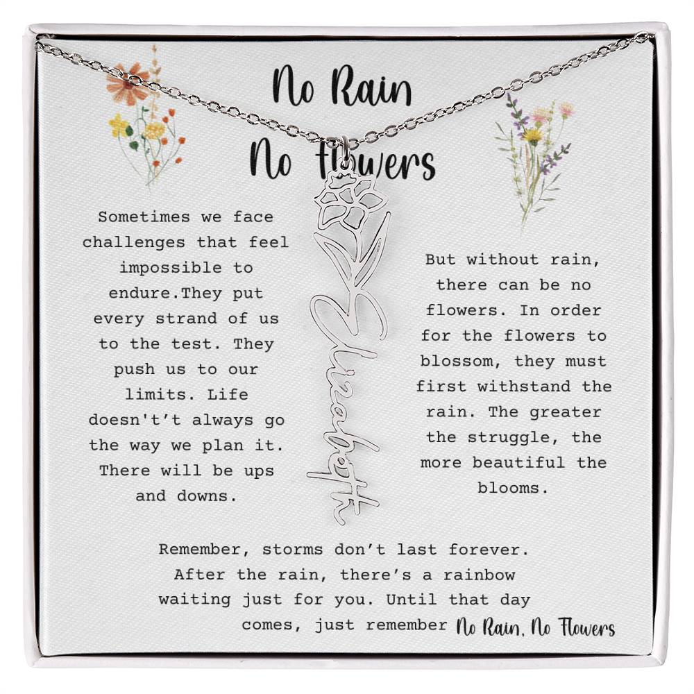No Rain, No Flowers - Flower Name Necklace 3