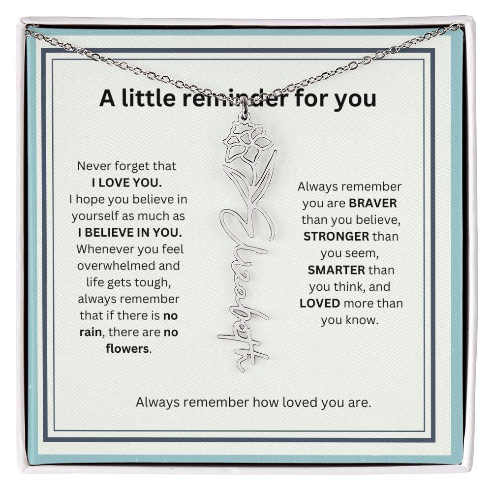 A Little Reminder Of You | Birth Flower Name Necklace