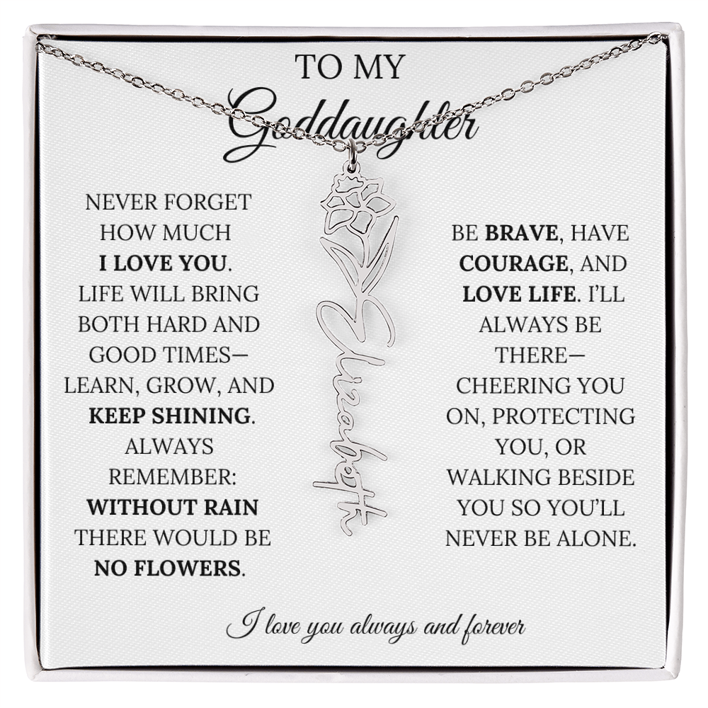 To My Goddaughter - Keepy Shining - Flower Name Necklace
