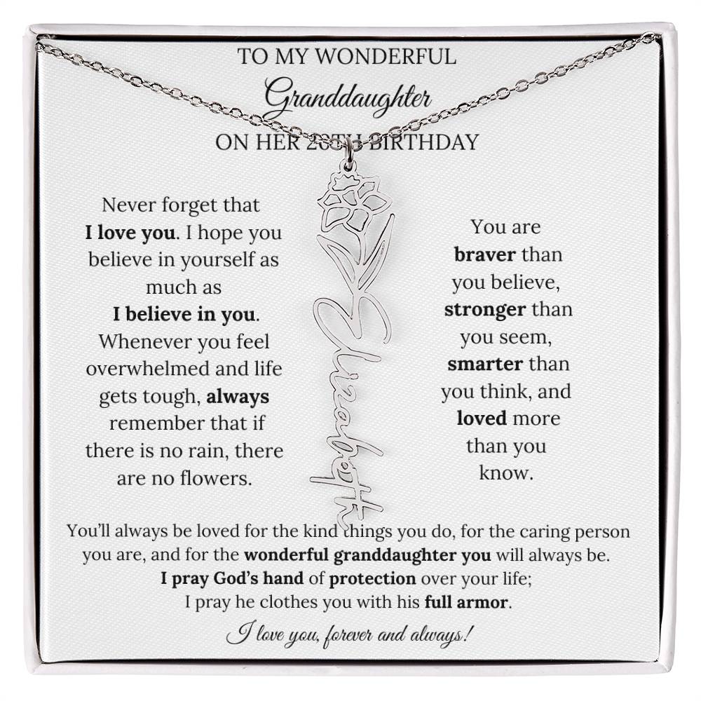 To My Wonderful Granddaughter On Her 20th Birthday - I Love You Forever & Always
