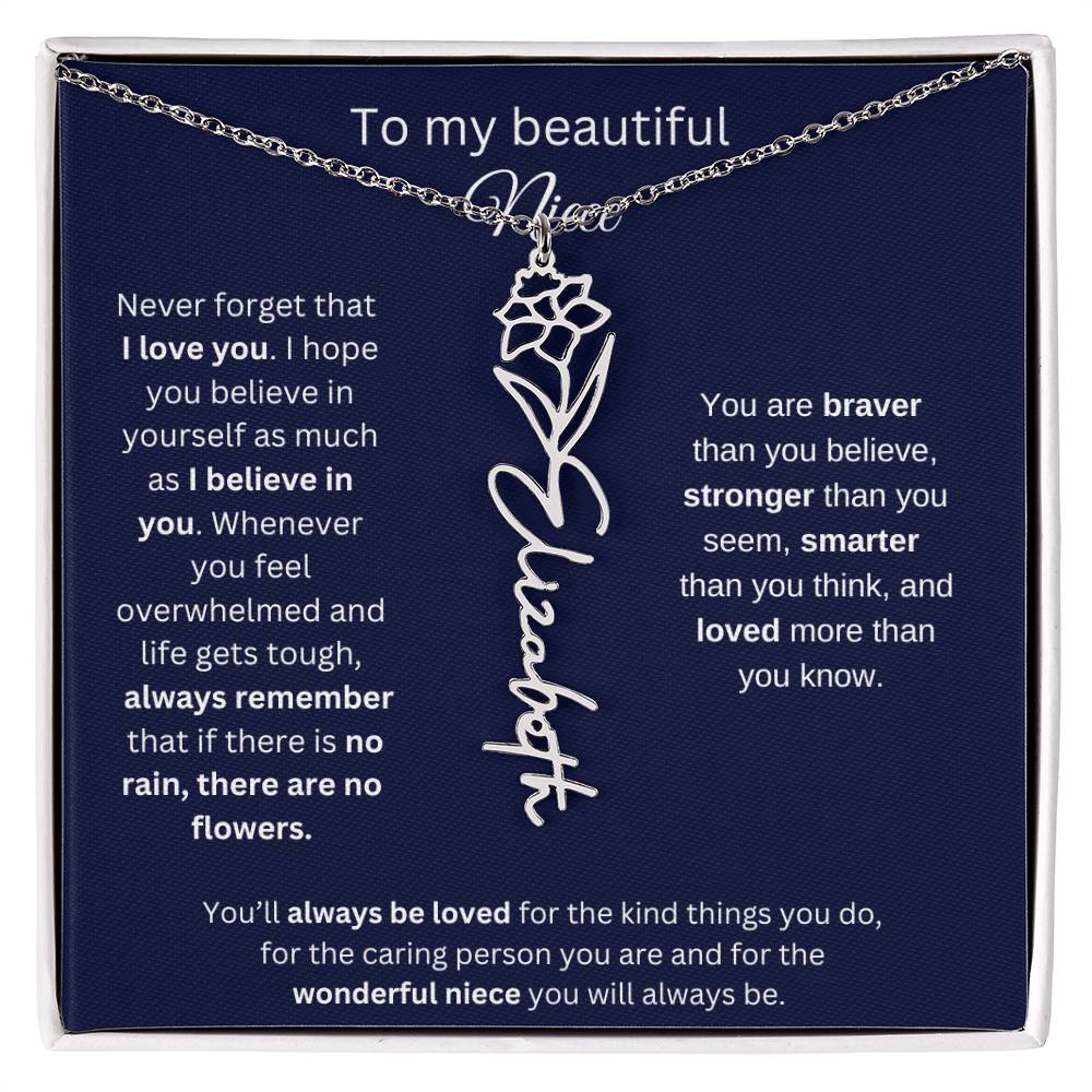 To My Beautiful Niece Flower Necklace 1