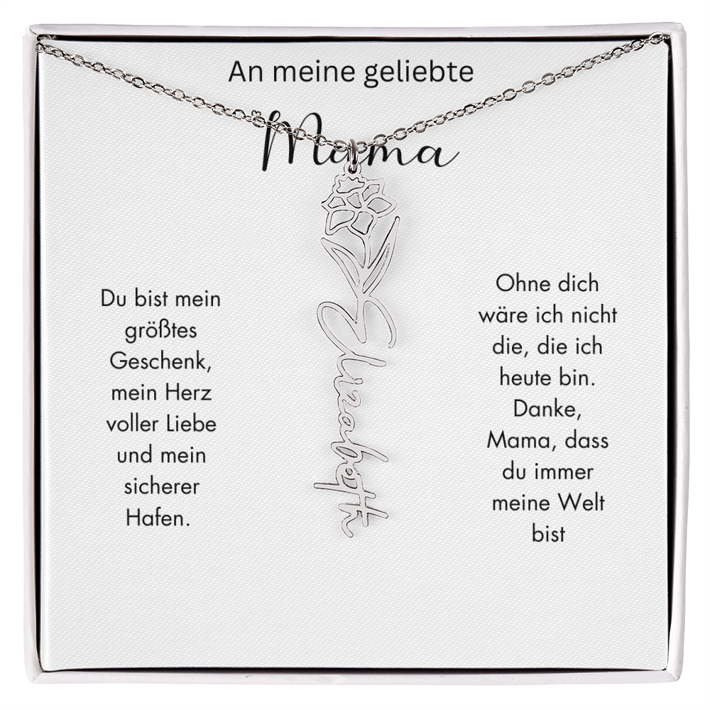 Personalisierte Geburtsblumen Kette für Mama