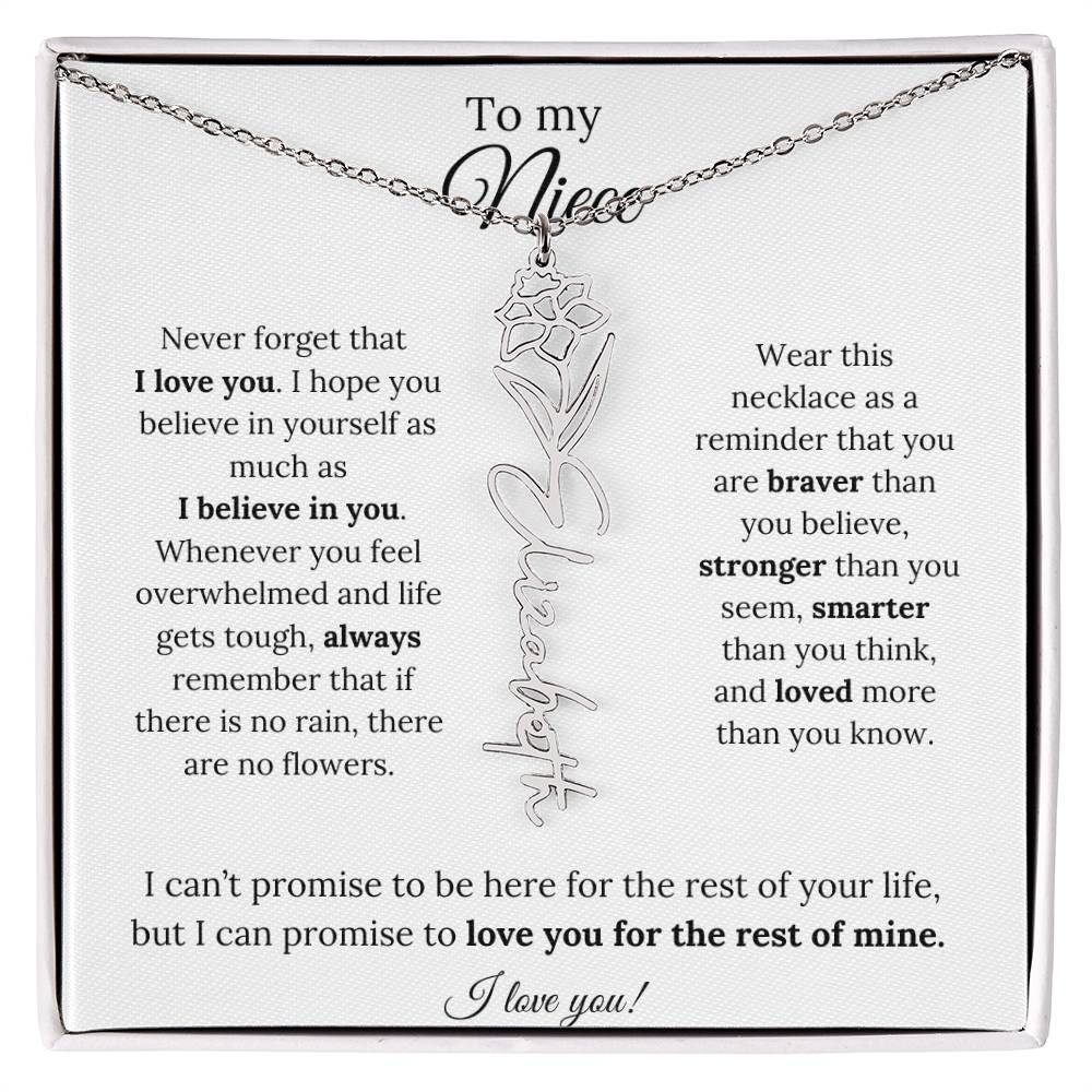 To My  Niece Birthmonth Flower Necklace 3