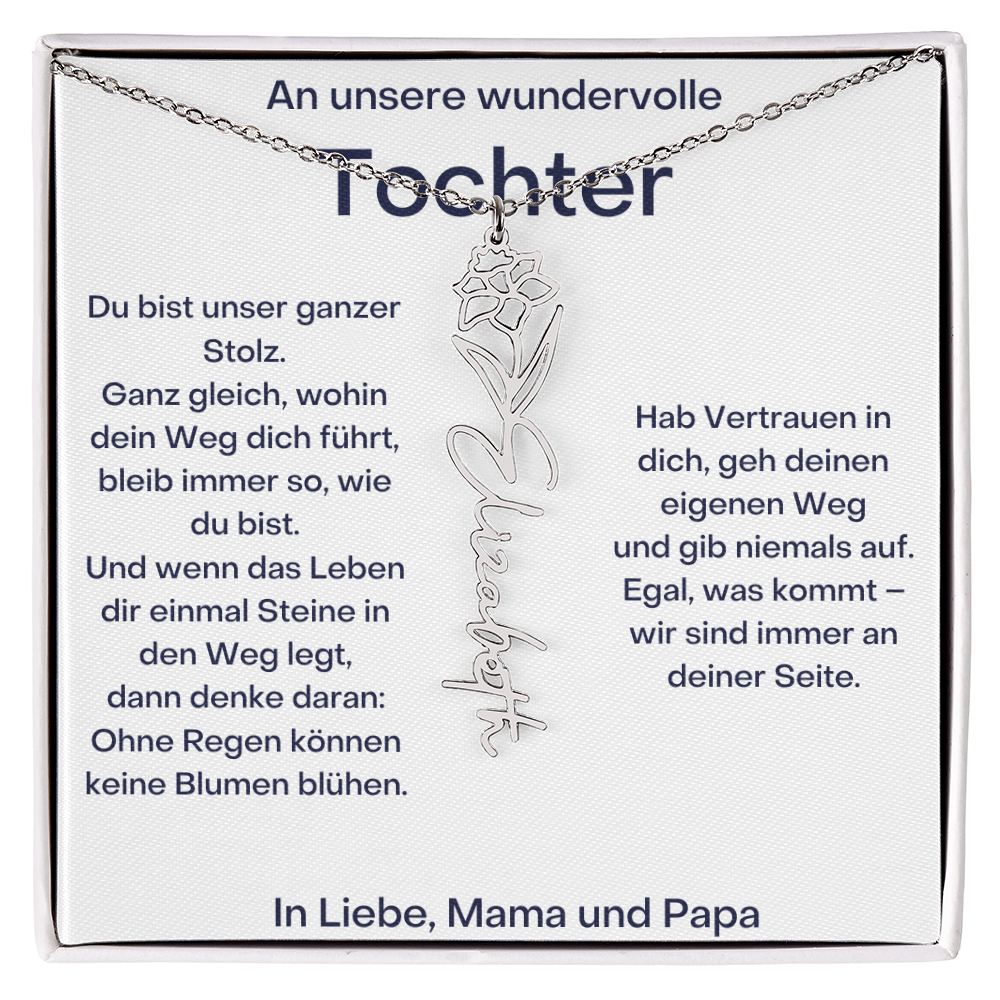 Personalisierte Namenskette Tochter Geschenk - Von Mama und Papa