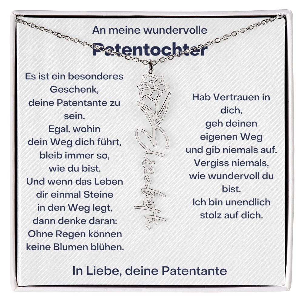 Personalisierte Geburtsblumen Kette Für Patentochter Geschenk von Patentante