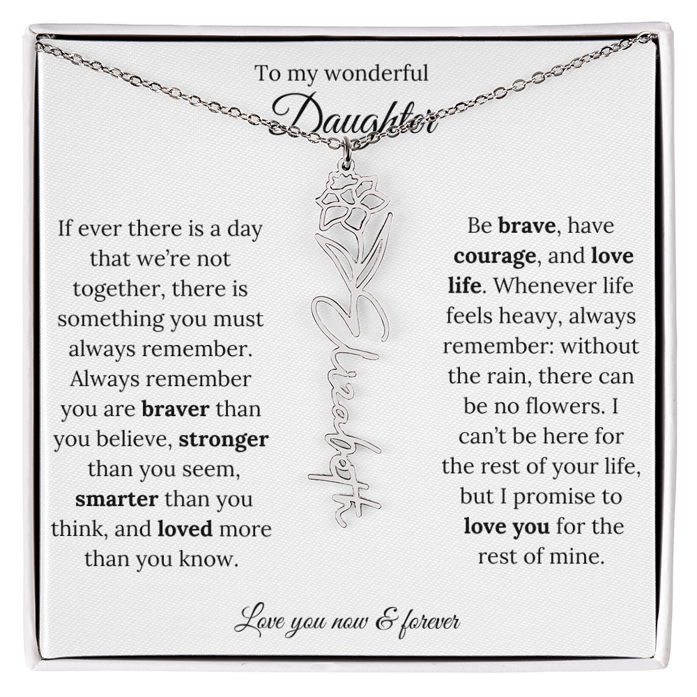 Custom Floral Jewelry Gift For Daughter