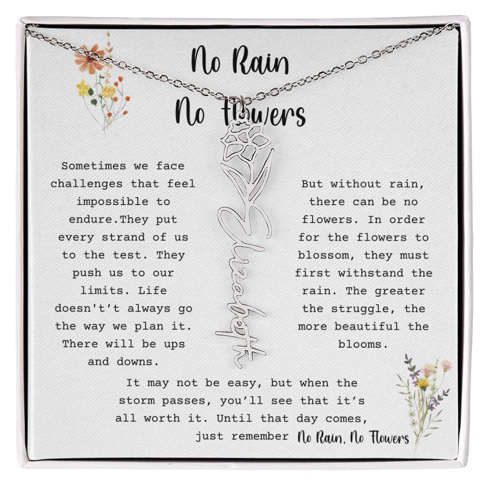 No Rain, No Flowers - Flower Name Necklace2