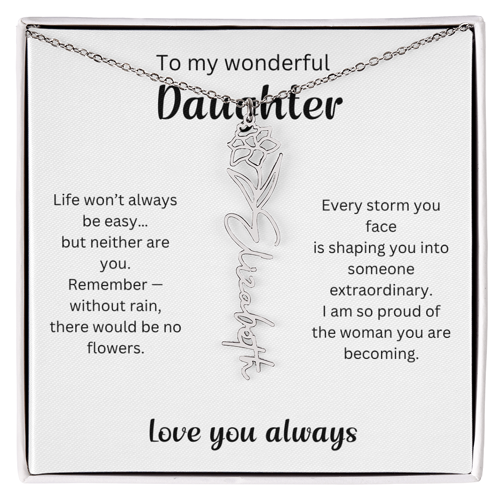 Emotional Gift for Daughter - Birth Flower Name Necklace 2