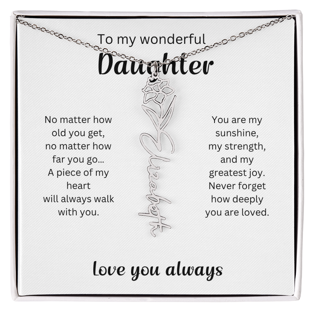 Emotional Gift for Daughter - Birth Flower Name Necklace 4