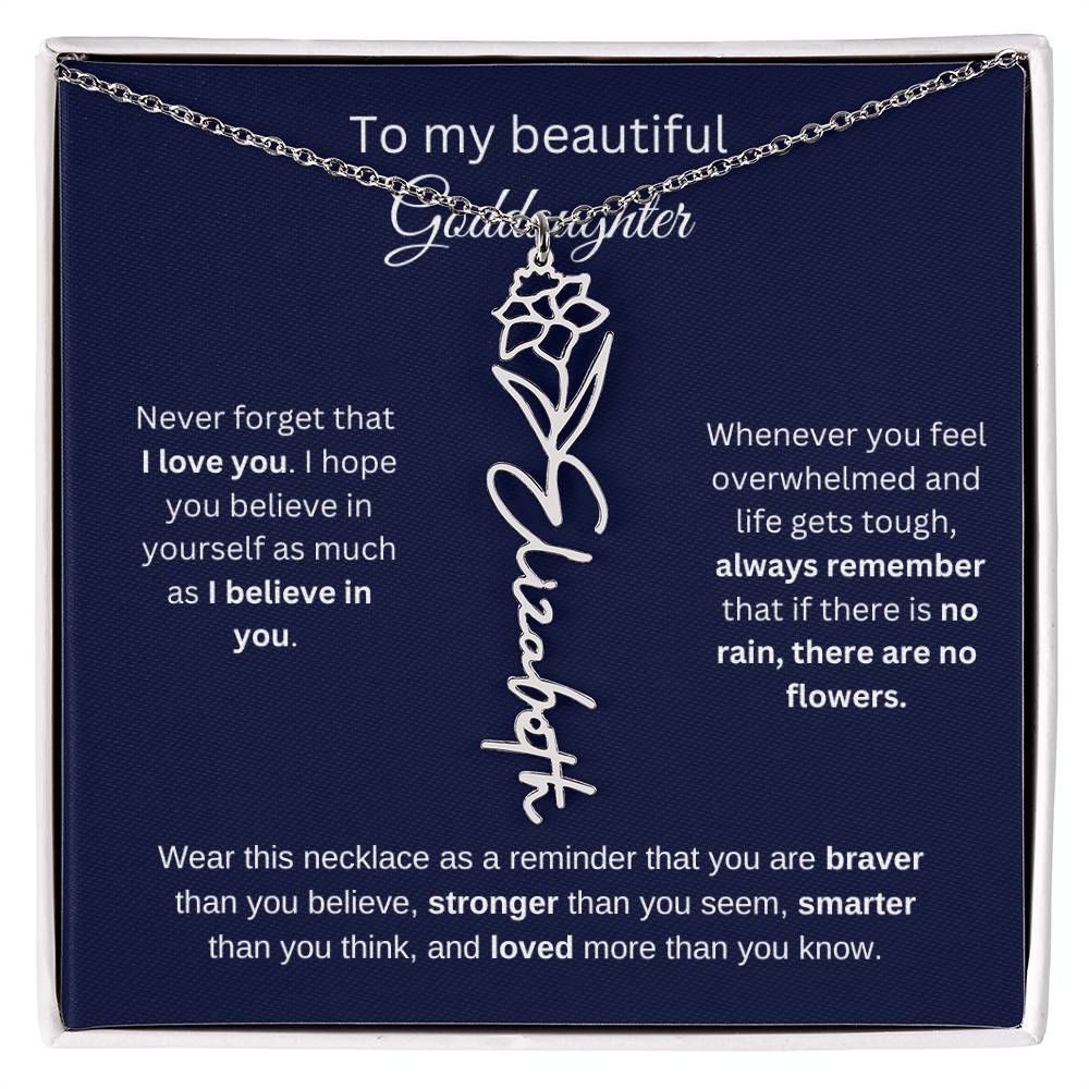 To My Beautiful Goddaughter Flower Necklace 1