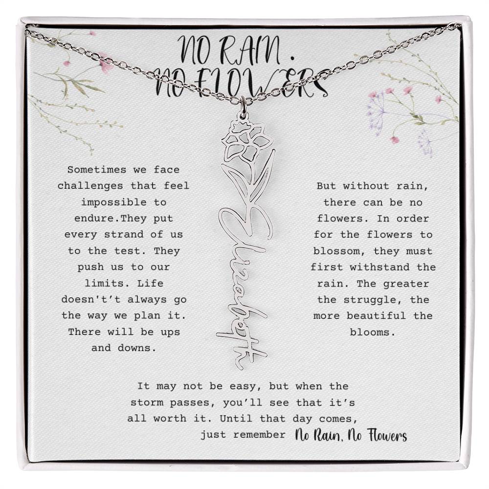 No Rain, No Flowers - Flower Name Necklace 1