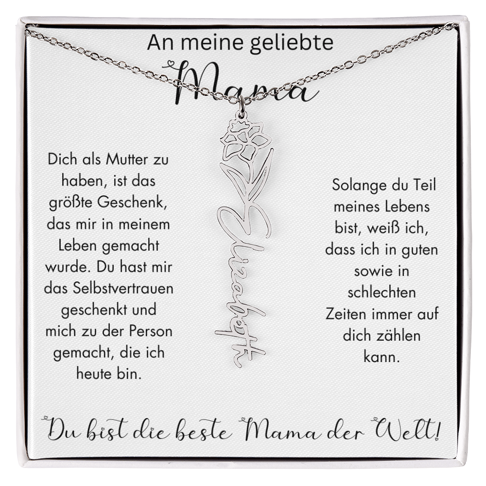 Geburtsblumen Namenskette für Mama