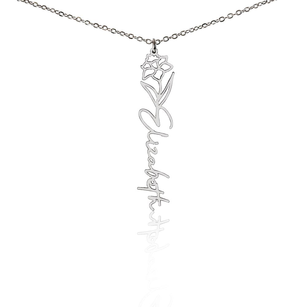 To My Wonderful Granddaughter - Happy 14th Birthday - Flower Name Necklace