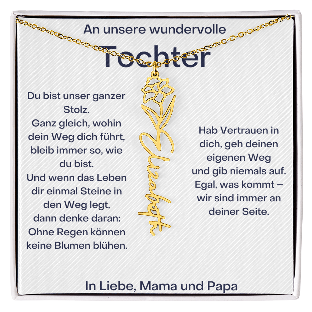 Personalisierte Namenskette Tochter Geschenk - Von Mama und Papa