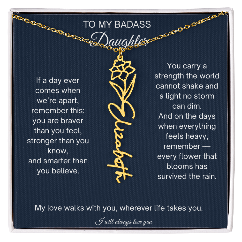 To My Badass Daughter Encouragement Necklace for Daughter