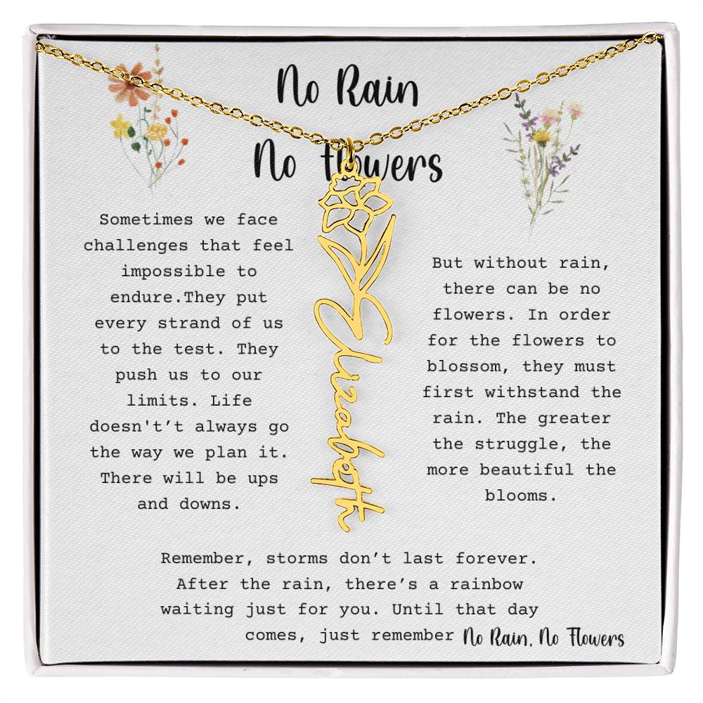 No Rain, No Flowers - Flower Name Necklace 3