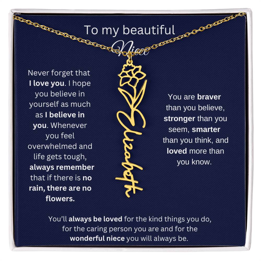 To My Beautiful Niece Flower Necklace 1