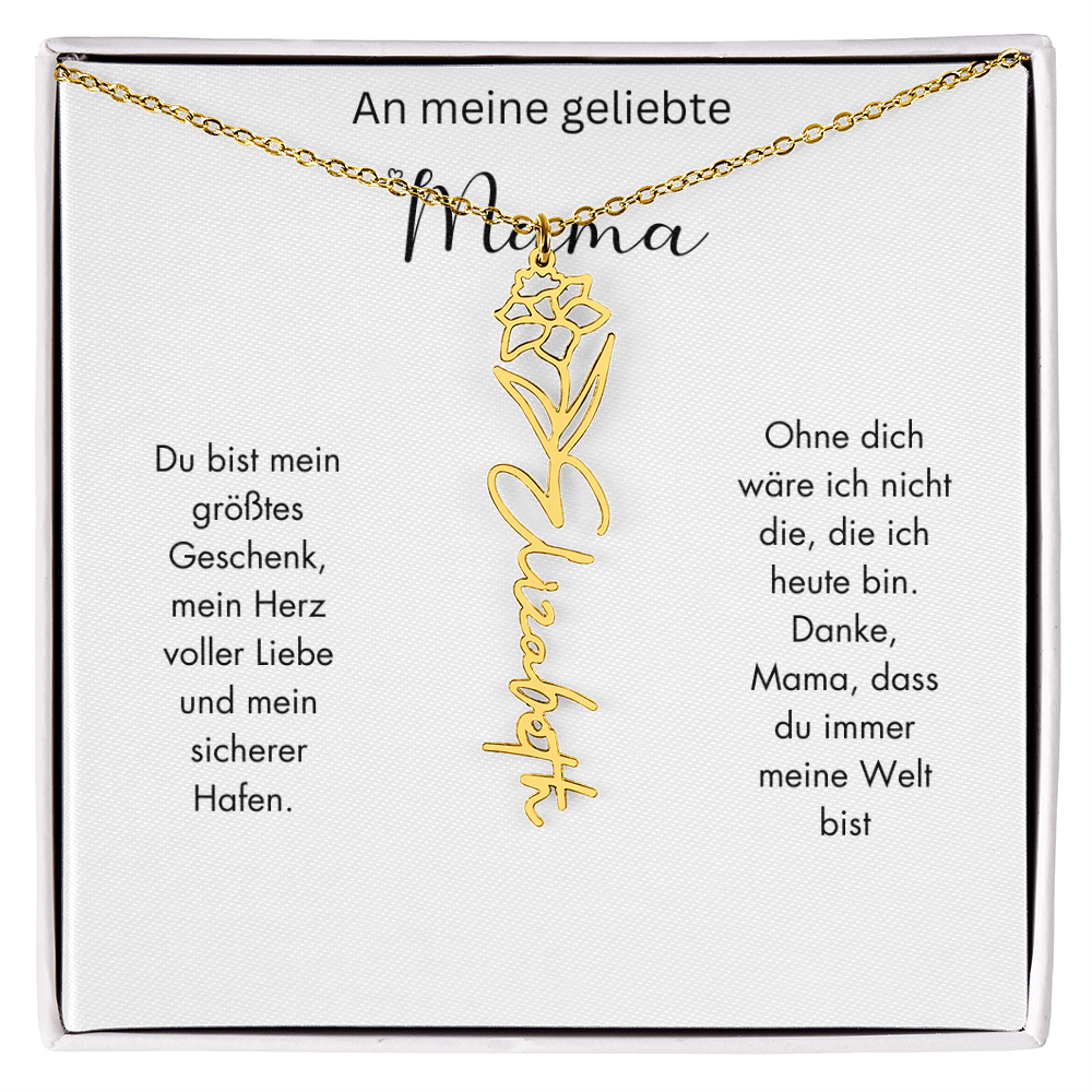 Personalisierte Geburtsblumen Kette für Mama