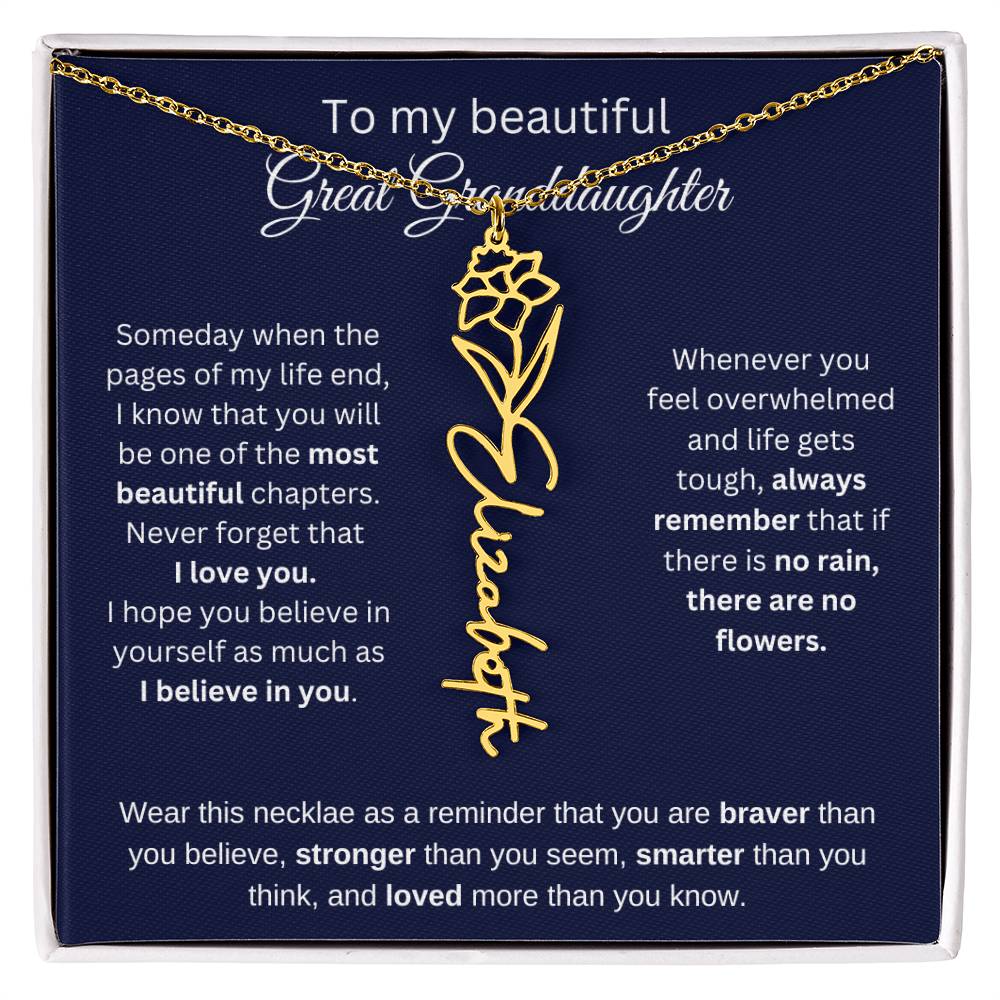 To My Beautiful Great Goddaughter Flower Necklace 2