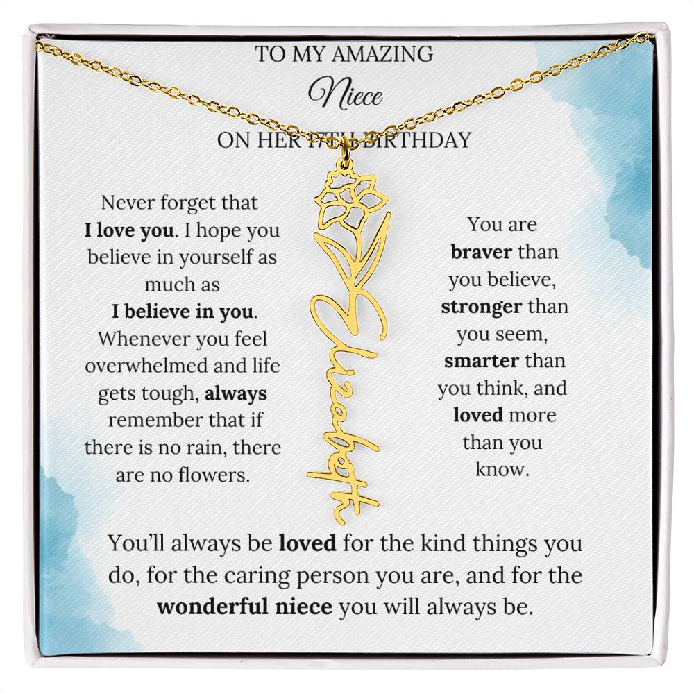 Birth Month Flower Name Necklace for My Niece's 17th Birthday