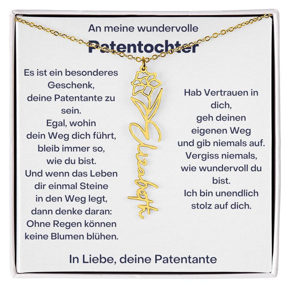 Personalisierte Geburtsblumen Kette Für Patentochter Geschenk von Patentante