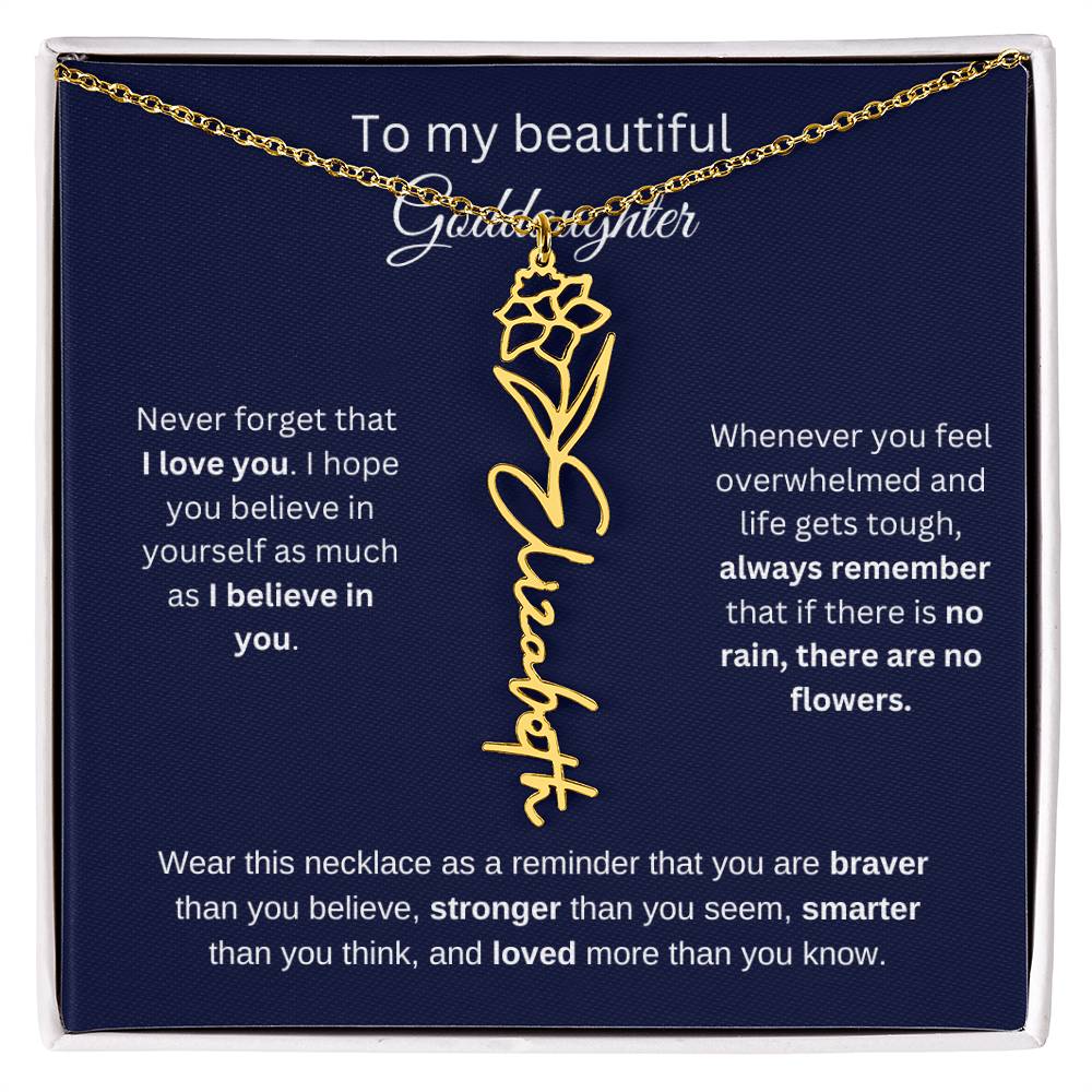 To My Beautiful Goddaughter Flower Necklace 1