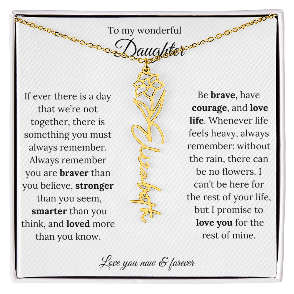 Custom Floral Jewelry Gift For Daughter