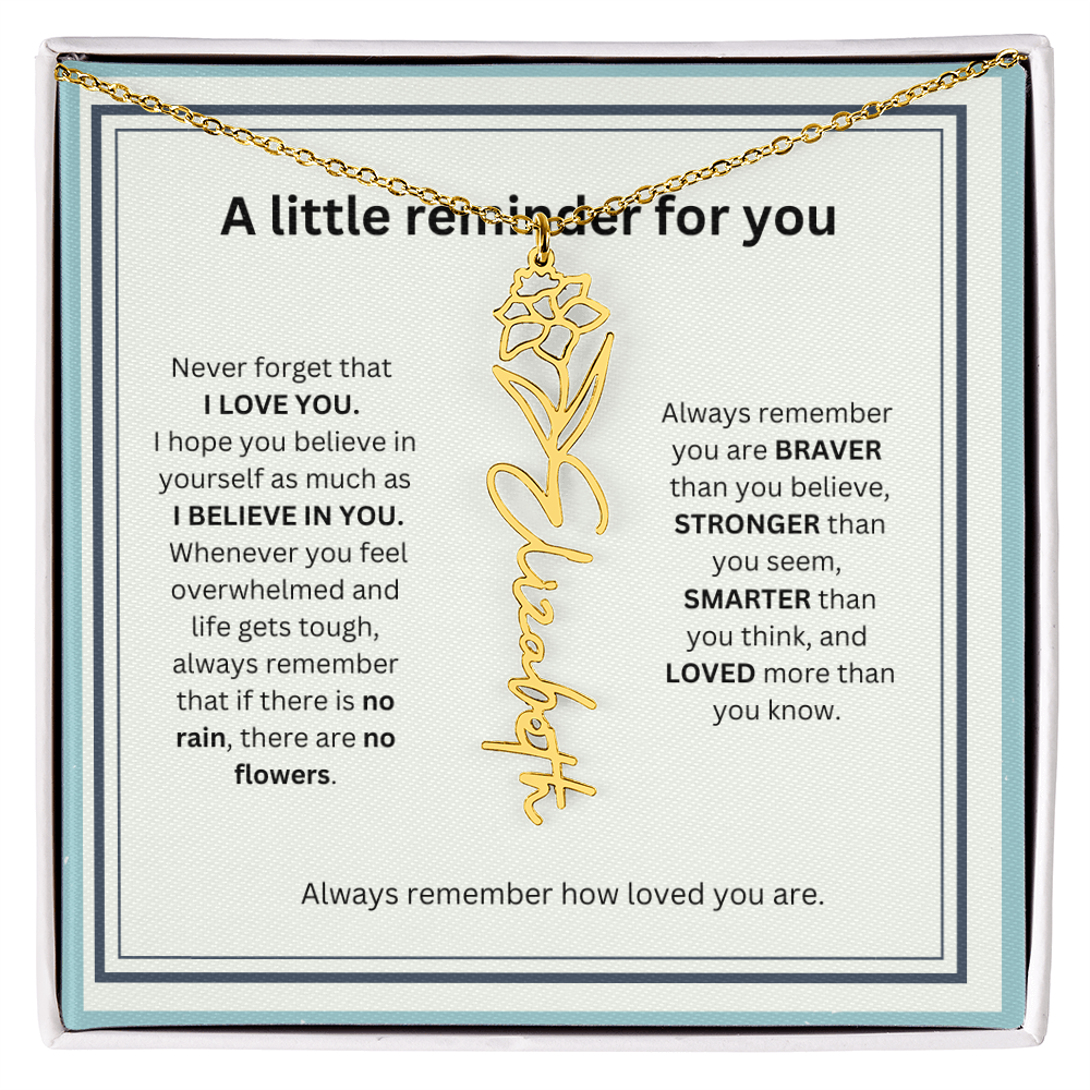 A Little Reminder Of You | Birth Flower Name Necklace