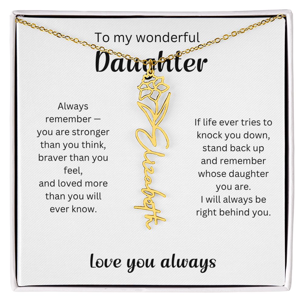 Emotional Gift for Daughter - Birth Flower Name Necklace 5