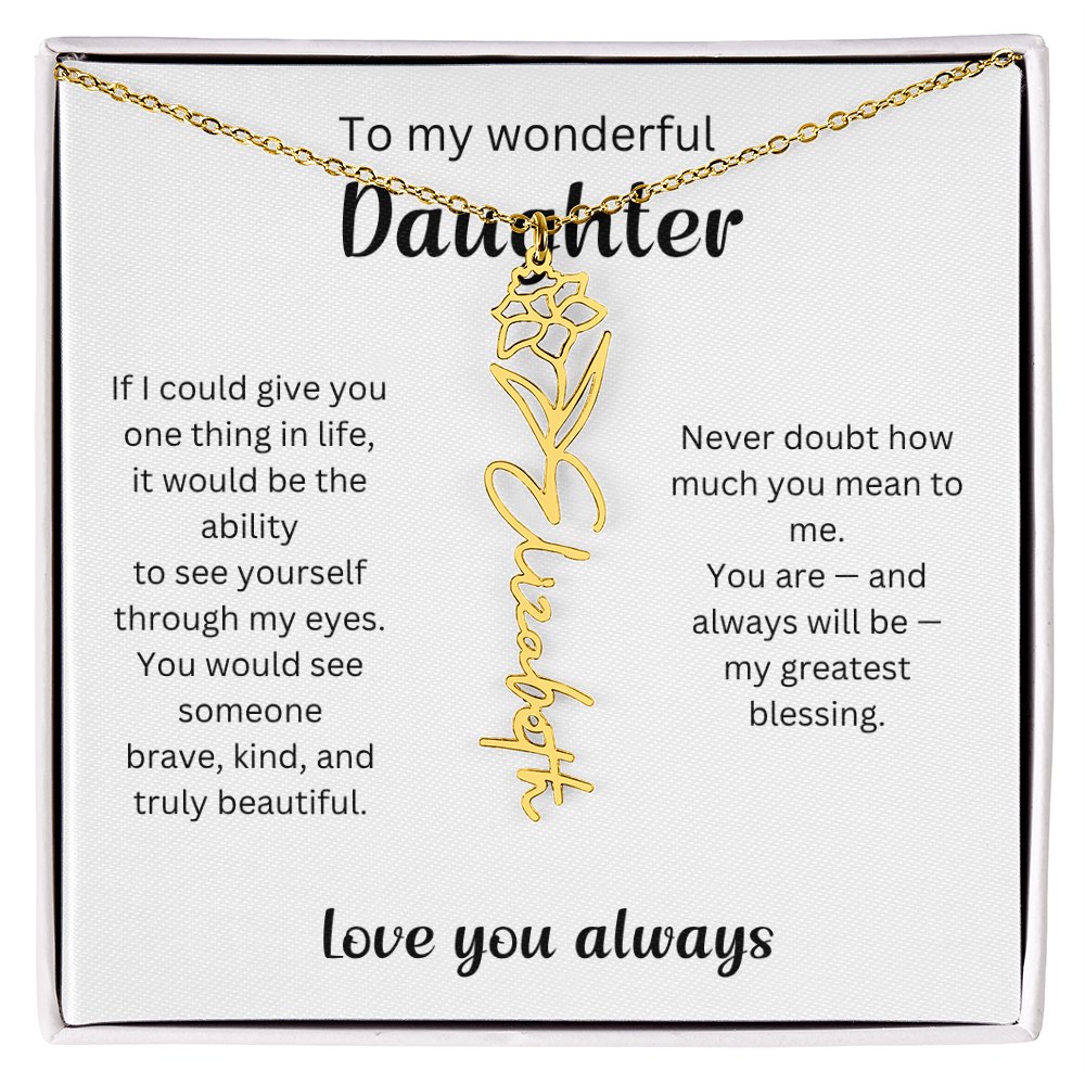 Emotional Gift for Daughter - Birth Flower Name Necklace 3