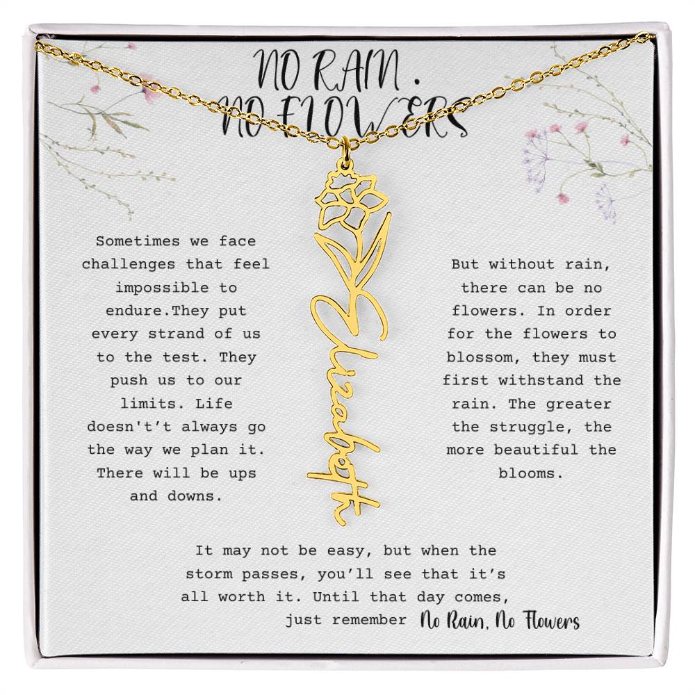 No Rain, No Flowers - Flower Name Necklace 1