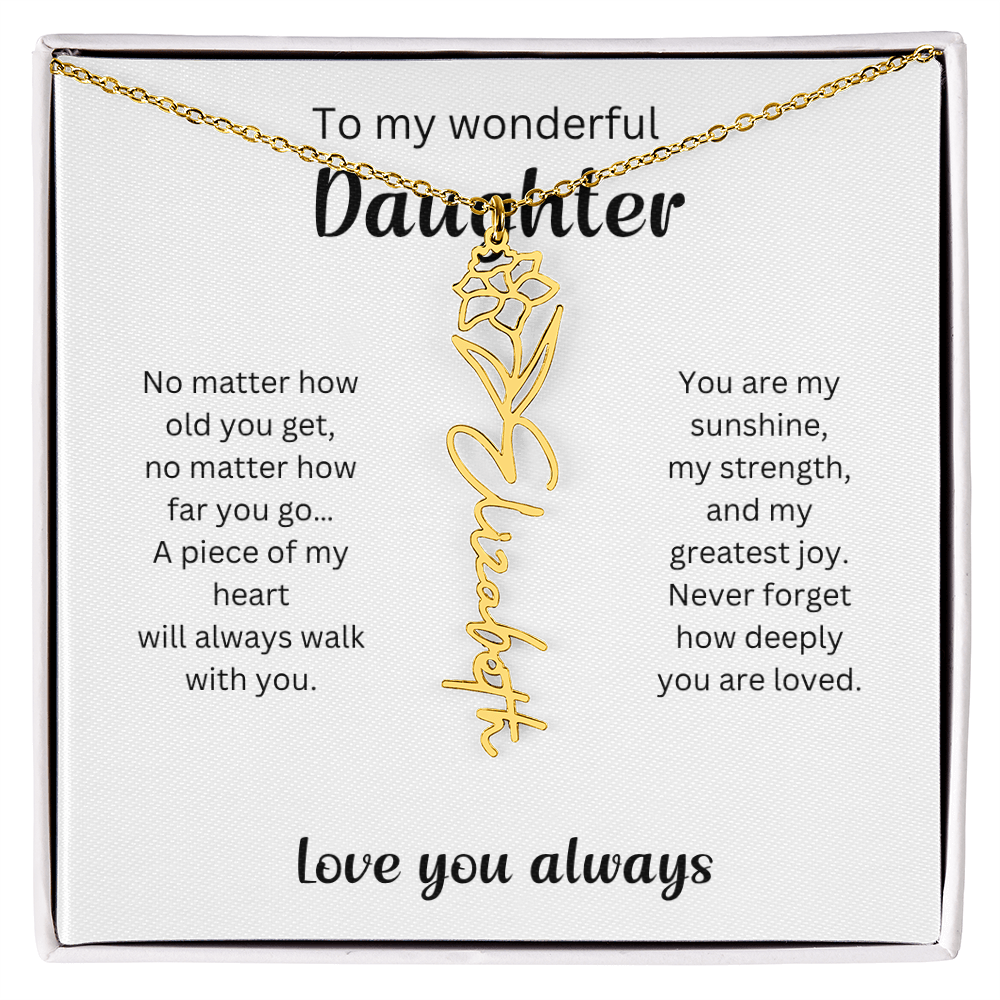 Emotional Gift for Daughter - Birth Flower Name Necklace 4