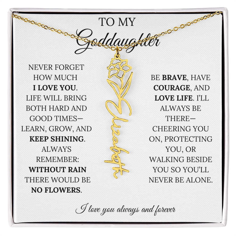 To My Goddaughter - Keepy Shining - Flower Name Necklace