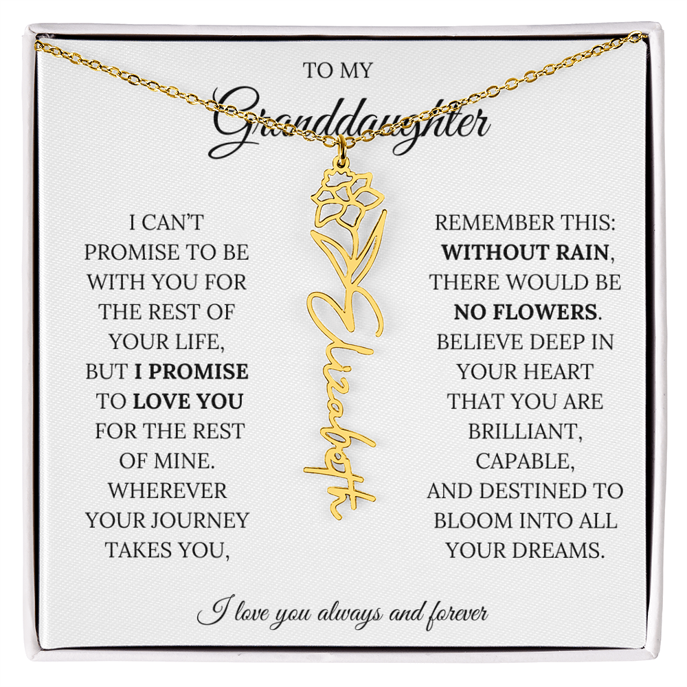 To My Granddaughter - You Are Destined To Bloom Into All Your Dreams - Flower Name Necklace